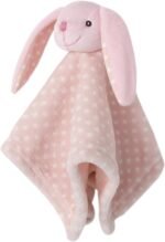 CREVENT Cozy Plush Baby Security Blanket Loveys for Baby Girls Boys, Stuffed Animal Ring Rattle Shaker Toy for Newborns (Bunny) - Image 3