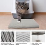 Cat Litter Mat - 24x15-Inch Waterproof Litter Box Mat with Dual-Layer Honeycomb Design for Trapping Litter - Slip-Resistant Cat Mat by PETMAKER (Gray) - Image 4