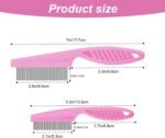 2 Packs 2 in 1 Pet Hair Comb - Multifunctional Flea and Tear Stain Removal Cat and Dog Comb for Grooming and Dehairing Face and Paws (Pink) - Image 3