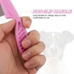2 Packs 2 in 1 Pet Hair Comb - Multifunctional Flea and Tear Stain Removal Cat and Dog Comb for Grooming and Dehairing Face and Paws (Pink) - Image 4