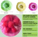 60-Pack Stretchable Silicone Food Storage Covers, Elastic Bowl Lids for Leftovers, Meal Prep, Snacks - BPA-Free, Eco-Friendly Reusable Plastic Wrap & Aluminum Foil Alternative,Fits Various Bowl Sizes - Image 3