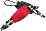 Dog Bite Tug Pillow Chew Ball Training Puppy Dog Molar Pet Pitbull Interactive Toys with 2 Nylon Rope Handles (Red) - Image 3