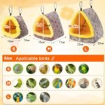 Large Warm Bird Nest House - Cozy Bird Bed for Cage with Mat, Hanging Hammock Shed Hideaway Hut for Macaw African Grey Amazon Parrots - Image 3