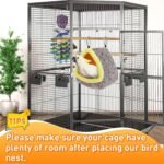 Large Warm Bird Nest House - Cozy Bird Bed for Cage with Mat, Hanging Hammock Shed Hideaway Hut for Macaw African Grey Amazon Parrots - Image 7