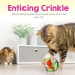Jumbo Cat Crinkle Balls 3.5 Inch (1-Pack) - Canadian-Made Cat Toys - Extra Large Crinkle Balls for Cats - Image 3