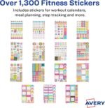 Avery Fitness Planner Stickers Pack, 30 Sheets of Health and Fitness Stickers, Set of 1,362 Stickers for Your Planner, Journal or Calendar (6787) - Image 5