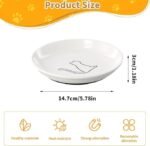 Nivofu 3Pcs Cat Food Bowls, Ceramic Cat Bowls with Nonslip Silicone Bottom, Shallow Wide Cats Dishes Plates for Feeding Indoor Kittens Small Dogs Food and Water - Image 3