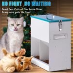 Automatic Cat Feeder Outdoor Dog Dry Food Dispenser Gravity Cat Feeder Pet Feeder for 2 Cats, 42cups/10L Dual (10L) - Image 3