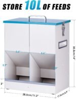 Automatic Cat Feeder Outdoor Dog Dry Food Dispenser Gravity Cat Feeder Pet Feeder for 2 Cats, 42cups/10L Dual (10L) - Image 5