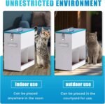 Automatic Cat Feeder Outdoor Dog Dry Food Dispenser Gravity Cat Feeder Pet Feeder for 2 Cats, 42cups/10L Dual (10L) - Image 7