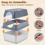 Ownpets Stainless Steel Cat Litter Box –180°Flip Lid for Easy Cleaning, One-Click Personalized Design, Advanced Odor Control, XL Capacity, 16'' High - Image 3