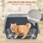 Ownpets Stainless Steel Cat Litter Box –180°Flip Lid for Easy Cleaning, One-Click Personalized Design, Advanced Odor Control, XL Capacity, 16'' High - Image 9