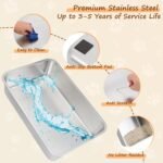 Ownpets Stainless Steel Cat Litter Box –180°Flip Lid for Easy Cleaning, One-Click Personalized Design, Advanced Odor Control, XL Capacity, 16'' High - Image 10