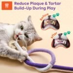 La Luz Cat Chew Ropes 3 Pack with Natural Catnip, Interactive Catnip Toys for Indoor Cats, Safe Teeth Cleaning Kitten Rope Toy, Durable Cat Kicker Chew Toy for All Breeds - Image 4