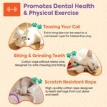 La Luz Cat Chew Ropes 3 Pack with Natural Catnip, Interactive Catnip Toys for Indoor Cats, Safe Teeth Cleaning Kitten Rope Toy, Durable Cat Kicker Chew Toy for All Breeds - Image 5