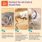 La Luz Cat Chew Ropes 3 Pack with Natural Catnip, Interactive Catnip Toys for Indoor Cats, Safe Teeth Cleaning Kitten Rope Toy, Durable Cat Kicker Chew Toy for All Breeds - Image 6