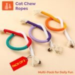La Luz Cat Chew Ropes 3 Pack with Natural Catnip, Interactive Catnip Toys for Indoor Cats, Safe Teeth Cleaning Kitten Rope Toy, Durable Cat Kicker Chew Toy for All Breeds - Image 7