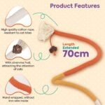 La Luz Cat Chew Ropes 3 Pack with Natural Catnip, Interactive Catnip Toys for Indoor Cats, Safe Teeth Cleaning Kitten Rope Toy, Durable Cat Kicker Chew Toy for All Breeds - Image 10