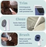 7-in-1 Pet Grooming Kit with Vacuum, 11000Pa Suction Power, 2.5L Dust Cup, 7 Grooming Tools, Cordless Paw Trimmer, Nail Grinder, Large Capacity Dust Cup, Whisper-Quiet Operation, USA Design - Image 7