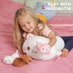 Cat Stuffed Animal Mommy 19.7" with 3 Baby Kitty Plushies, 4 Piece of Cute Cat Plush Pillow Toys for Kids Girls Boys (White Cat Family) - Image 7