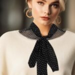 Detachable Half Shirt Collar for Women Removable Faux Blouse Dickey Collar with Black Dot Pattern - Image 4