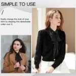 Detachable Half Shirt Collar for Women Removable Faux Blouse Dickey Collar with Black Dot Pattern - Image 7