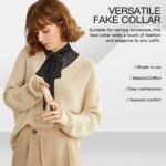 Detachable Half Shirt Collar for Women Removable Faux Blouse Dickey Collar with Black Dot Pattern - Image 9