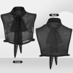 Detachable Half Shirt Collar for Women Removable Faux Blouse Dickey Collar with Black Dot Pattern - Image 10