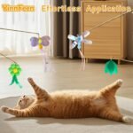 Cat Feather Toys, 12 Pcs Cat Wand Replacement, Interactive Feather Teaser Cat Toy Colorful Cat Wand Attachments Feather Cats Toy Refills for Kitten Playing Catcher Exercise - Image 6