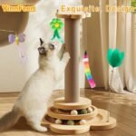 Cat Feather Toys, 12 Pcs Cat Wand Replacement, Interactive Feather Teaser Cat Toy Colorful Cat Wand Attachments Feather Cats Toy Refills for Kitten Playing Catcher Exercise - Image 7