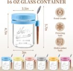 6 Pack Overnight Oats Containers with Lids and Spoons - 16 Oz Glass Mason Jars for Overnight Oats Airtight Jars Leak Proof Oatmeal Container Meal Prep Jar for Yogurt,Milk,Cereal,Fuirt,Salad - Image 3