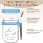 6 Pack Overnight Oats Containers with Lids and Spoons - 16 Oz Glass Mason Jars for Overnight Oats Airtight Jars Leak Proof Oatmeal Container Meal Prep Jar for Yogurt,Milk,Cereal,Fuirt,Salad - Image 4