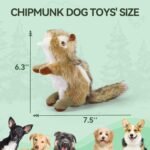 ALL FOR PAWS Squirrel Squeaky Doy Toy, Squirrel Dog Toy for Small Medium Breed, Puppy Fetch Toy with Squeaker, Plush Chew Dog Toy, Classic-Chipmunk S - Image 3