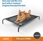Coolaroo Original Elevated Dog Bed - Breathable Off-The-Ground Pet Bed with Cooling Fabric, Joint Relief & Moisture-Resistant Fabric, 100% Recyclable, Easy Clean, Gunmetal, Large - Image 3