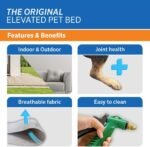 Coolaroo Original Elevated Dog Bed - Breathable Off-The-Ground Pet Bed with Cooling Fabric, Joint Relief & Moisture-Resistant Fabric, 100% Recyclable, Easy Clean, Gunmetal, Large - Image 4