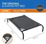 Coolaroo Original Elevated Dog Bed - Breathable Off-The-Ground Pet Bed with Cooling Fabric, Joint Relief & Moisture-Resistant Fabric, 100% Recyclable, Easy Clean, Gunmetal, Large - Image 5