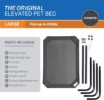 Coolaroo Original Elevated Dog Bed - Breathable Off-The-Ground Pet Bed with Cooling Fabric, Joint Relief & Moisture-Resistant Fabric, 100% Recyclable, Easy Clean, Gunmetal, Large - Image 6
