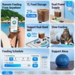 Automatic Cat Feeders 2 Cat with Slow Feed: Dual Automatic Dog Feeder with 5G WiFi, Timed Double Cat Food Dispenser with Alexa for Pets, Detachable for Easy Clean - 7L - Image 3
