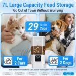 Automatic Cat Feeders 2 Cat with Slow Feed: Dual Automatic Dog Feeder with 5G WiFi, Timed Double Cat Food Dispenser with Alexa for Pets, Detachable for Easy Clean - 7L - Image 8