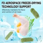 Freeze-Dried Cat Chew Toy 100g - Chicken & Egg Yolk with Cat Grass | Dental Health, Hairball Control, Skin & Coat Care | Natural Lickable Toy for Kittens (Herbe à Chat) - Image 8