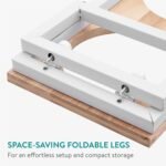 Navaris Large Pet Feeder with Foldable Legs - Raised Dog Bowls with Wooden Stand - Elevated Pet Dish for Dogs - Duo Dog Bowl Set with Stand - Medium & Large Size Dog - 27oz (800ml) - Image 4