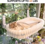 CHEERPALS Cat Window Perch for Indoor Cats Hammock for Window with Reversible Cushion, Foldable Cat Window Bed for Large Cats and Kittens(White,Large) - Image 7