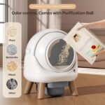 Self-Cleaning Litter Box for Multiple Cats, Automatic Smart App-Controlled with Health Monitoring, 15-Day Odor Control & Safety Sensors, Large Capacity for Cats up to 18 lbs, B-White - Image 4