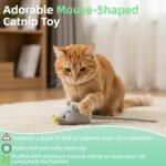 Catnip Toys for Cats, 5 Pcs Interactive Set with Silvervine Insect Sticks, Plush Mouse & Bird with Bells, Feather Rope Toy, Natural Dental Chew Toys for Kitten Teething & Hairball Relief - Image 5