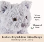 GUND Bootsie English Blue Kitten Plush Toy, Premium Cat Stuffed Animal for Ages 1 and Up, Gray, 9” - Image 4