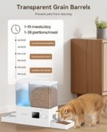 ROJECO Automatic Cat Feeder WiFi,APP Control Cat Food Dispenser,Timed Auto Pet Feeder for Cats and Dogs,5L Cat Feeder Automatic and 3.5L Gravity Water Dispenser,8.5L Cat Food and Water Dispenser - Image 3