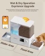 ROJECO Automatic Cat Feeder WiFi,APP Control Cat Food Dispenser,Timed Auto Pet Feeder for Cats and Dogs,5L Cat Feeder Automatic and 3.5L Gravity Water Dispenser,8.5L Cat Food and Water Dispenser - Image 4