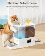 ROJECO Automatic Cat Feeder WiFi,APP Control Cat Food Dispenser,Timed Auto Pet Feeder for Cats and Dogs,5L Cat Feeder Automatic and 3.5L Gravity Water Dispenser,8.5L Cat Food and Water Dispenser - Image 8