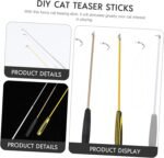 3sets DIY Cat Teaser Sticks Interactive Cat Wand Retractable Feature Pet Toys for Hunting Instincts 3pcs*3 - Image 4