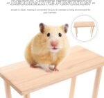 GARVALON Hamster Cage Wooden Platform 12x25cm Small Animal Activity Stand with 18cm Height Pet Resting Toy - Image 4